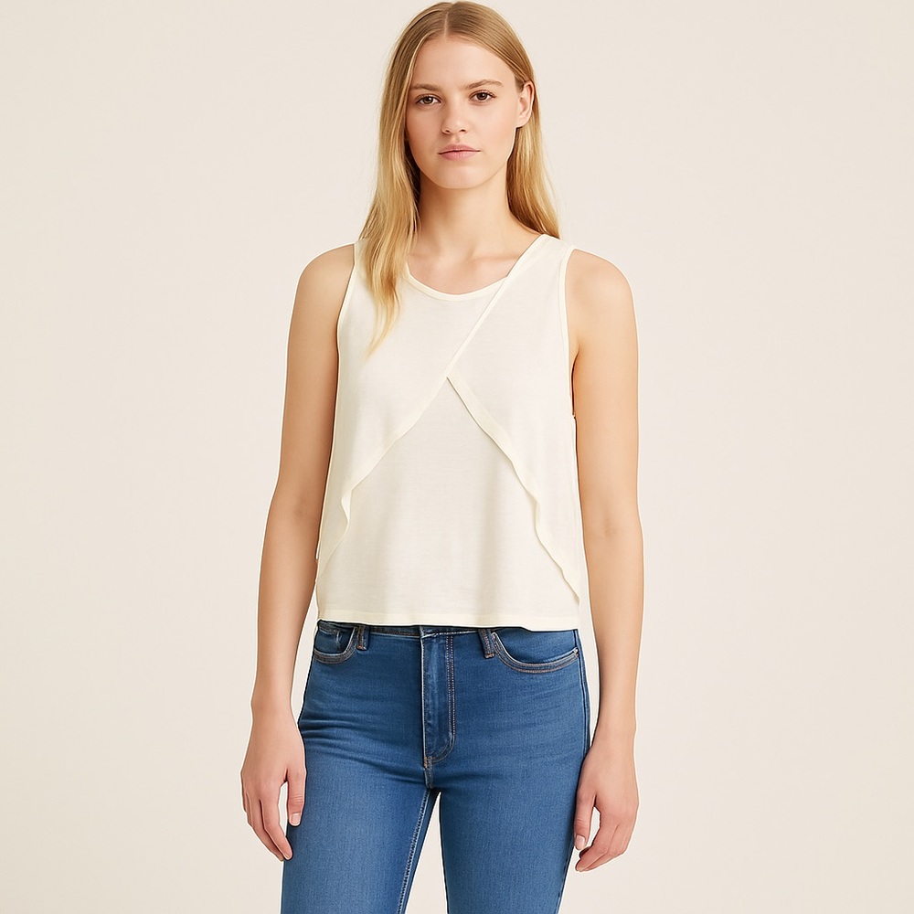 2/40$ FREE people white camisole top small camisole asymmetrical open